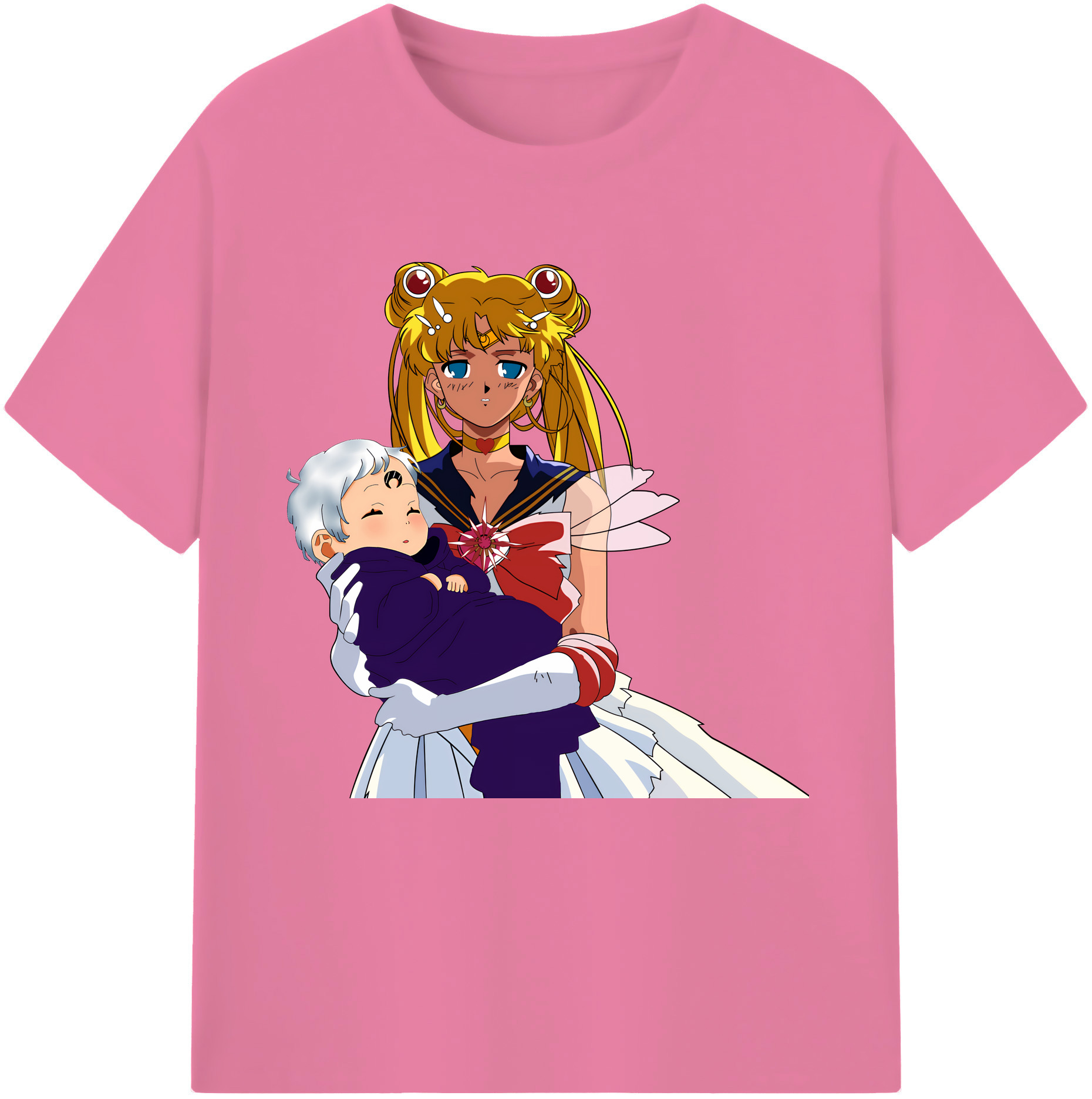 （画像用） 美少女戦士セーラームーン 月野 うさぎ つきの うさぎ Sailor Moon Tsukino Usagi 綿100％半袖Tシャツ（フロントプリント）
